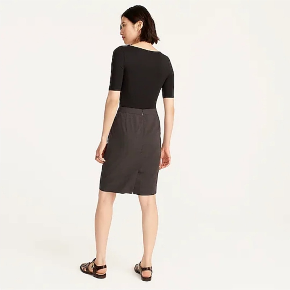 NWOT J.Crew | No. 2 Pencil skirt in Italian stretch wool | Heather Coal | Size 2 - Picture 3 of 15